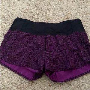 Purple and black Lululemon shorts